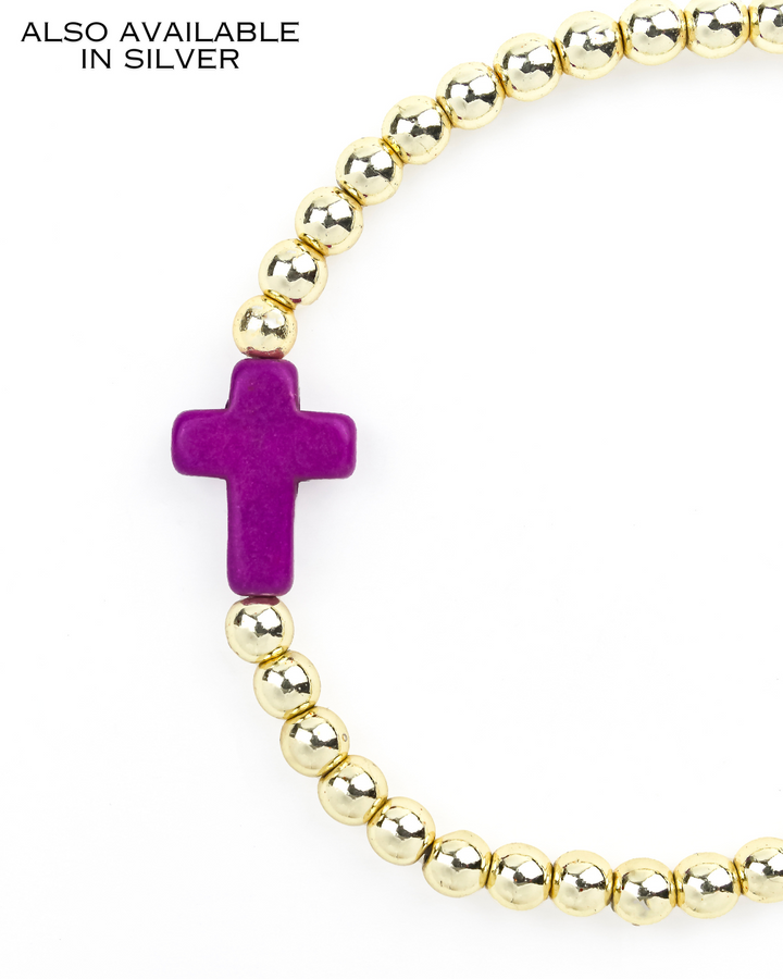 Cross Bracelet Purple