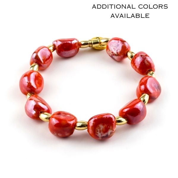 uioe ブレスレット レッド M Atomic Rock Bracelet – Erimish