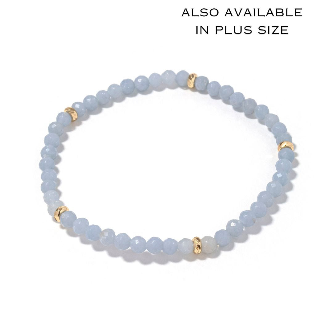 14k Gold Filled Blue Jade Gemstone Bracelet 4mm – Erimish