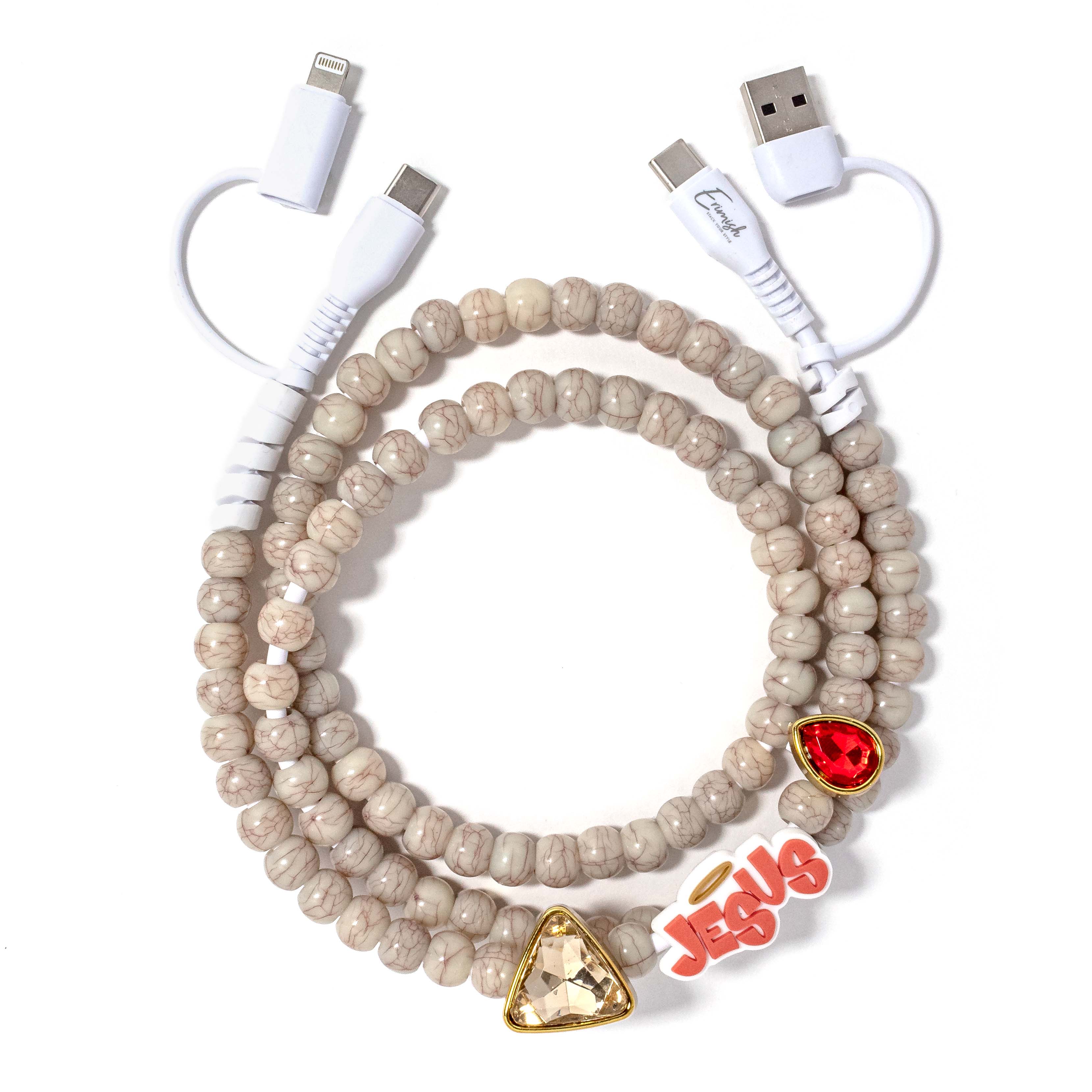 Beaded Phone Charger Jesus – Erimish