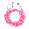 Beaded Phone Charger Pink Bow