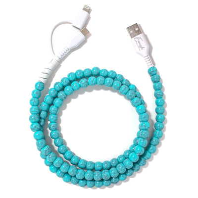Beaded Phone Charger Turquoise