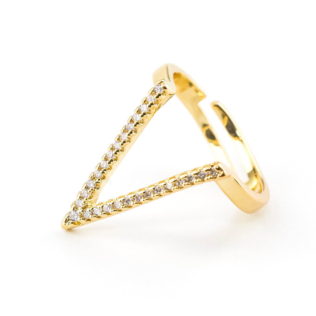 Deep V Ring Gold