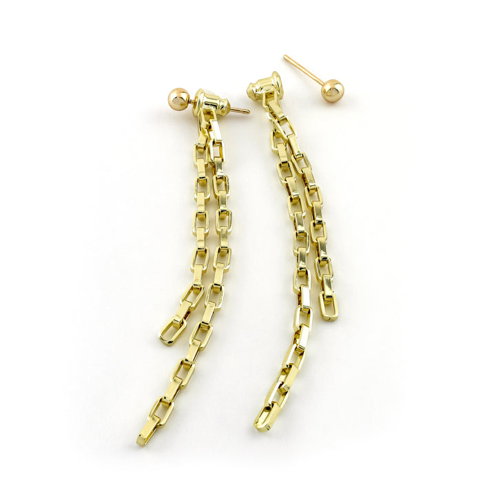 Double Squared Earrings Gold