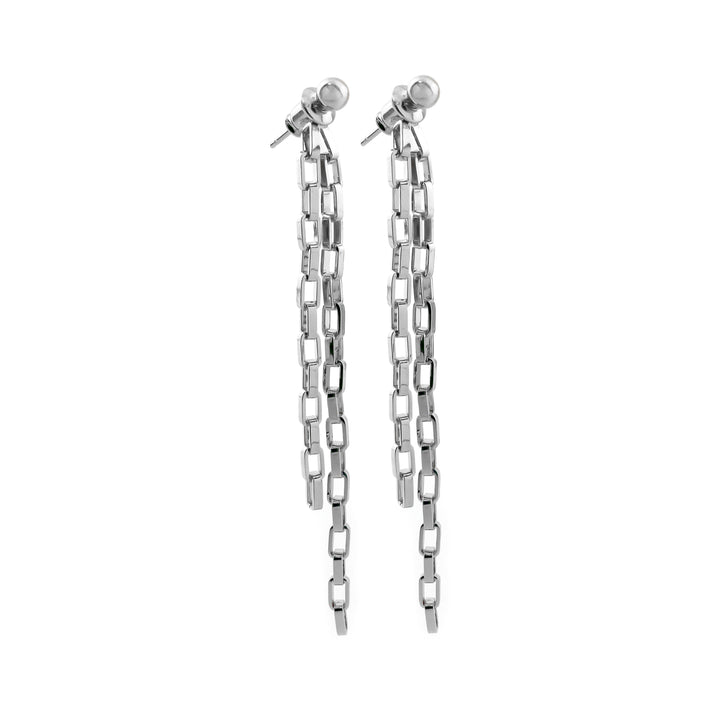 Double Squared Earrings Silver