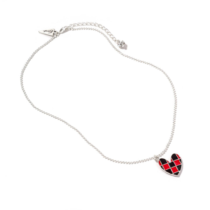 Checkered Heart Johnny Silver Necklace - Erimish