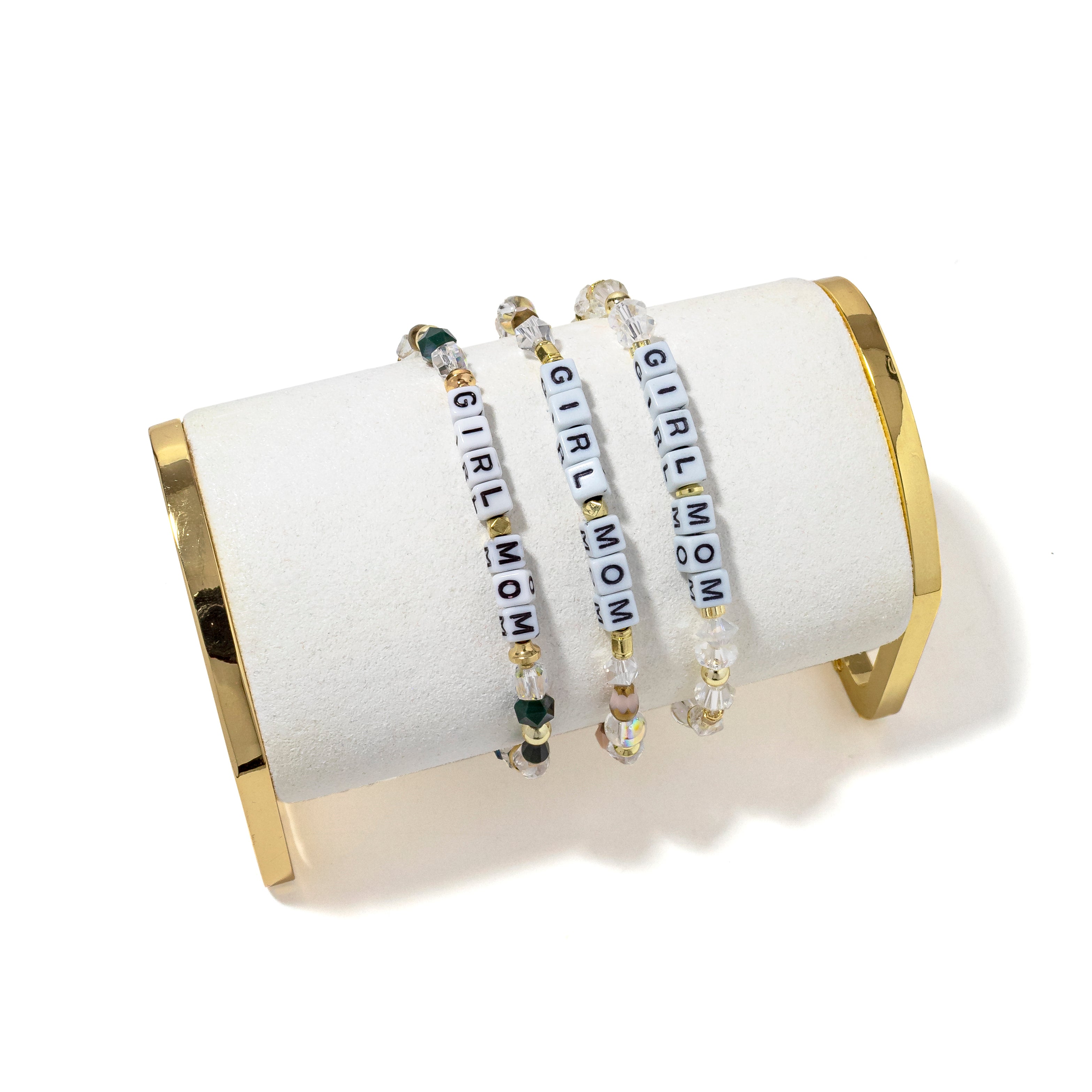 Mom Bracelet White Gold Personalized Bracelet Mom Nameplate - Main Image