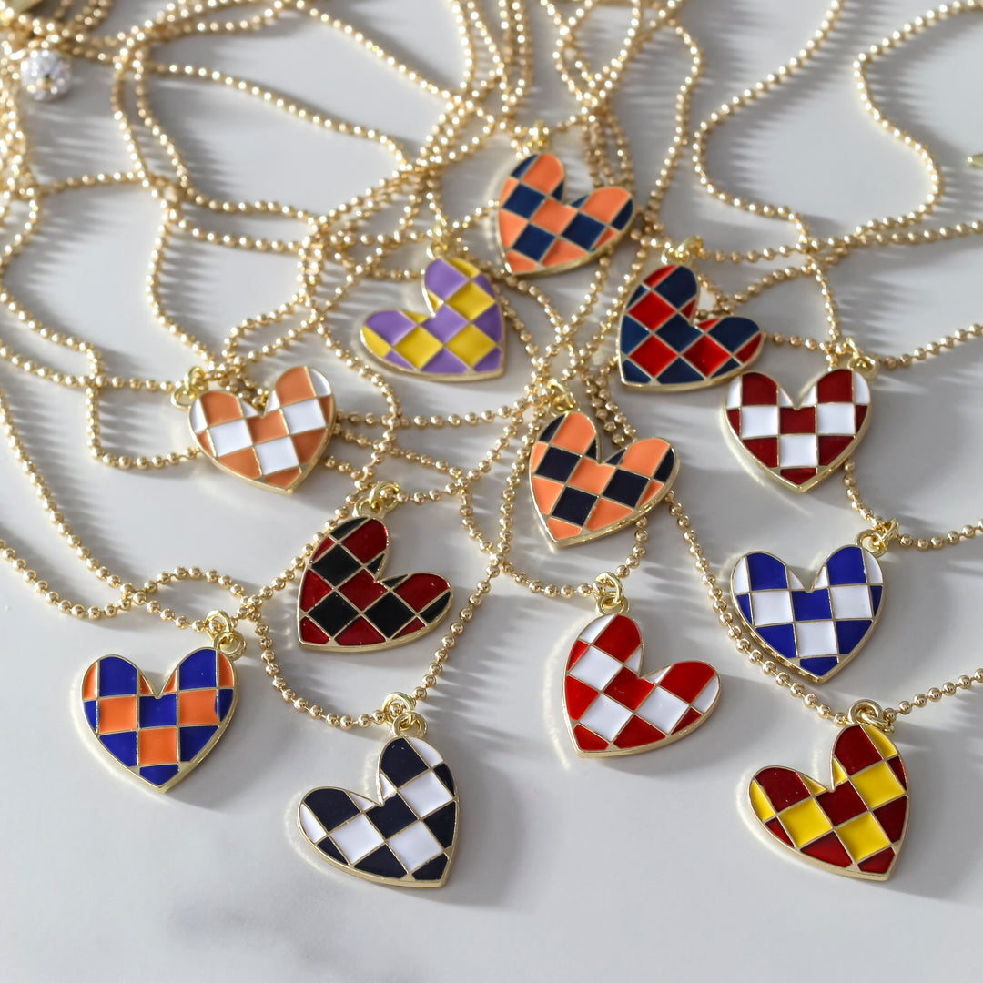 Checkered Heart Tyler Necklace