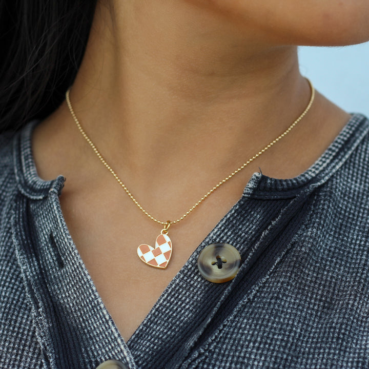 Checkered Heart Walter Necklace