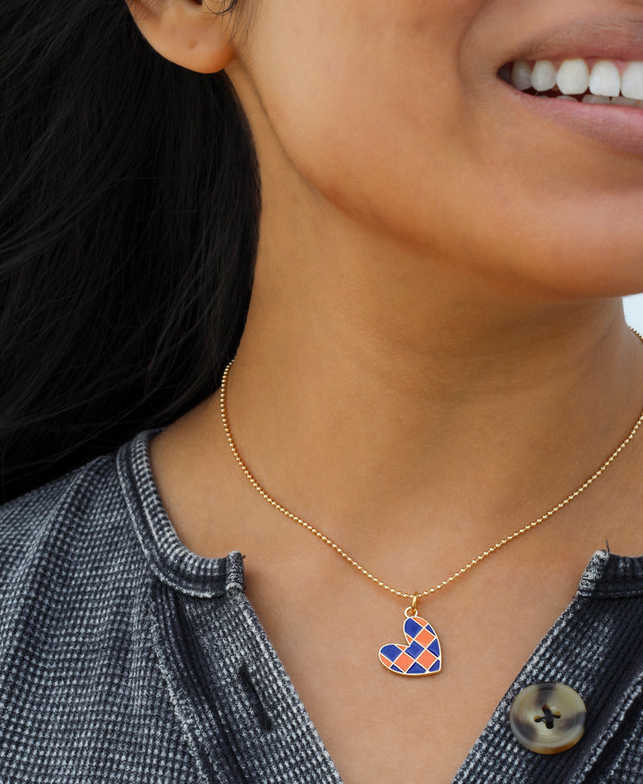 Checkered Heart Doug Necklace - Erimish