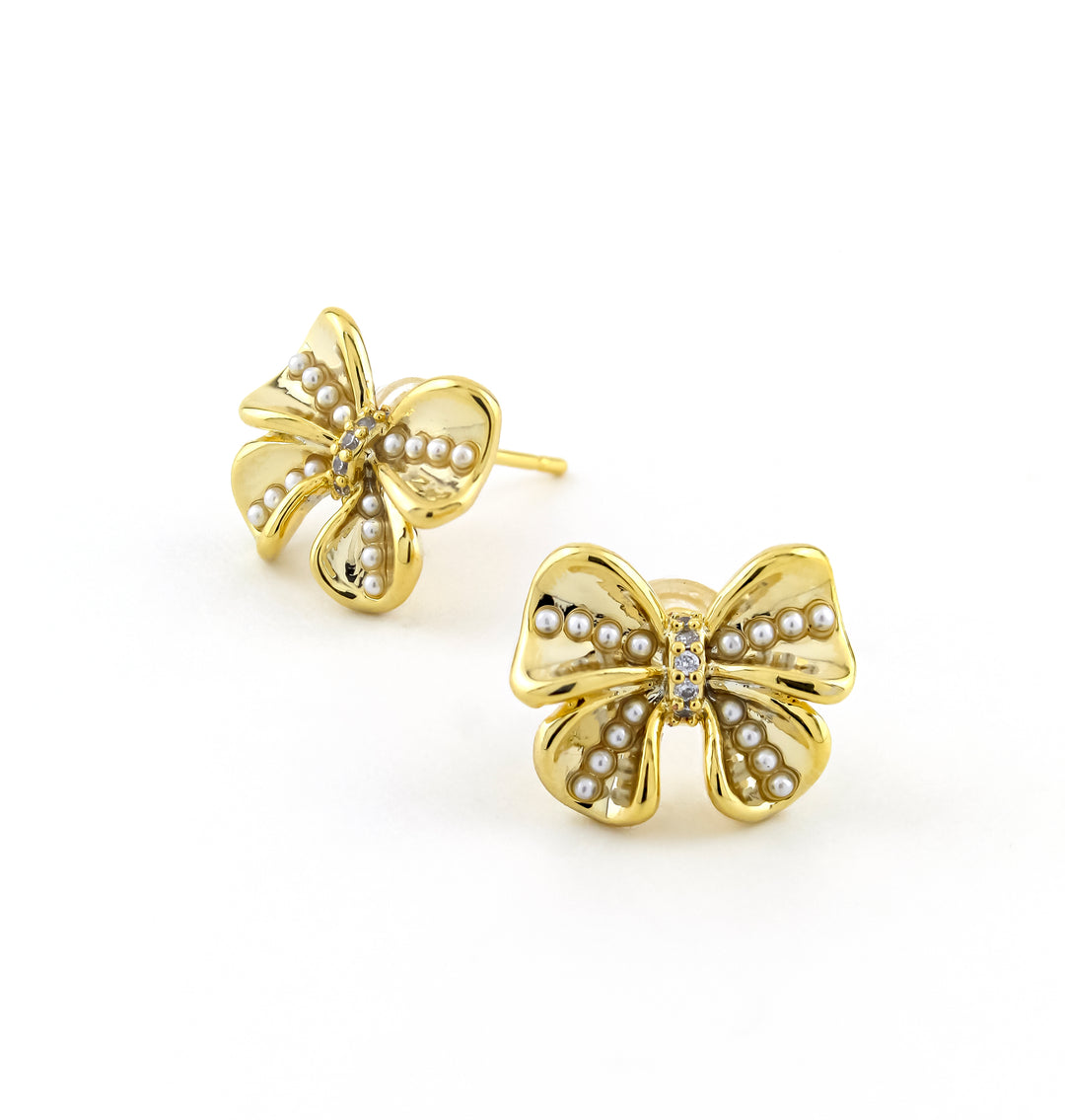 Mini Bow Earrings Gold