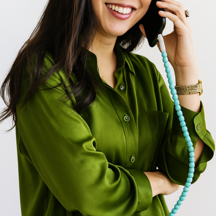 Beaded Phone Charger Turquoise