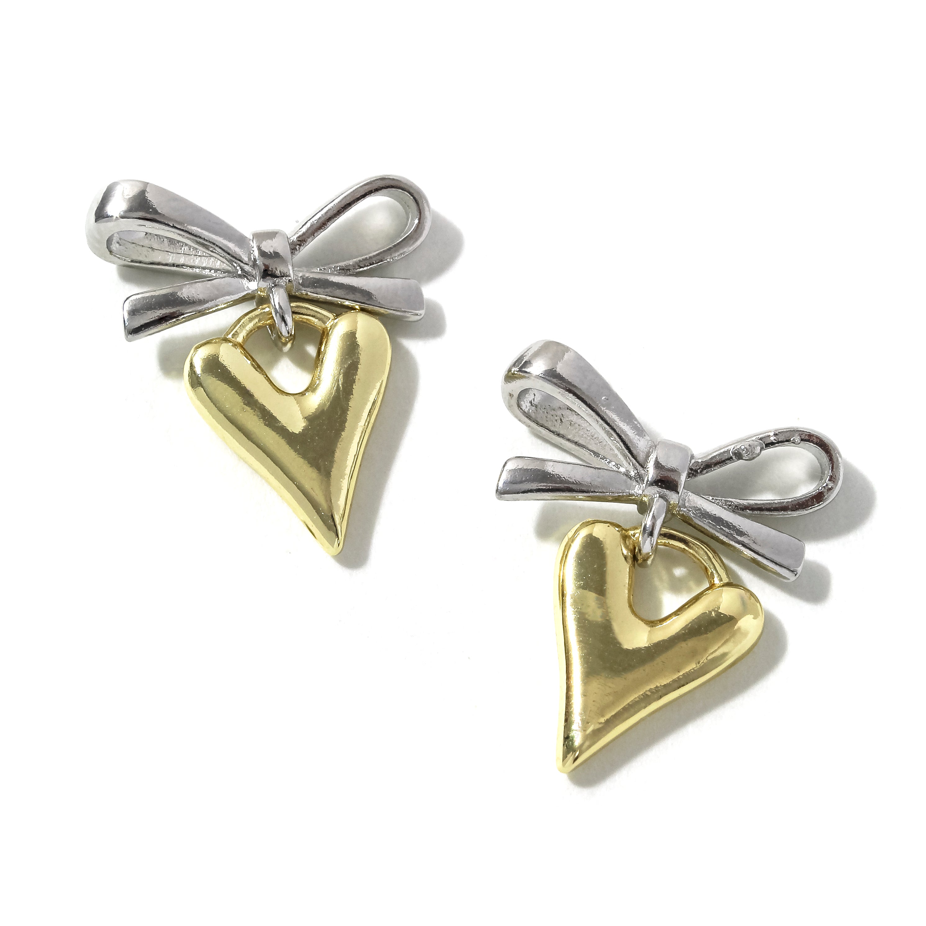 TATIANA ♥ Heart Gemstone Ribbon EarJacket Earring Designer fashion, Seoul-fully created | W Concept