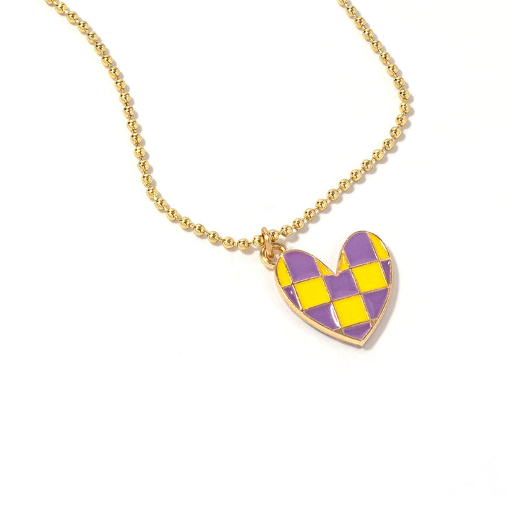 Checkered Heart Brandon Necklace - Erimish