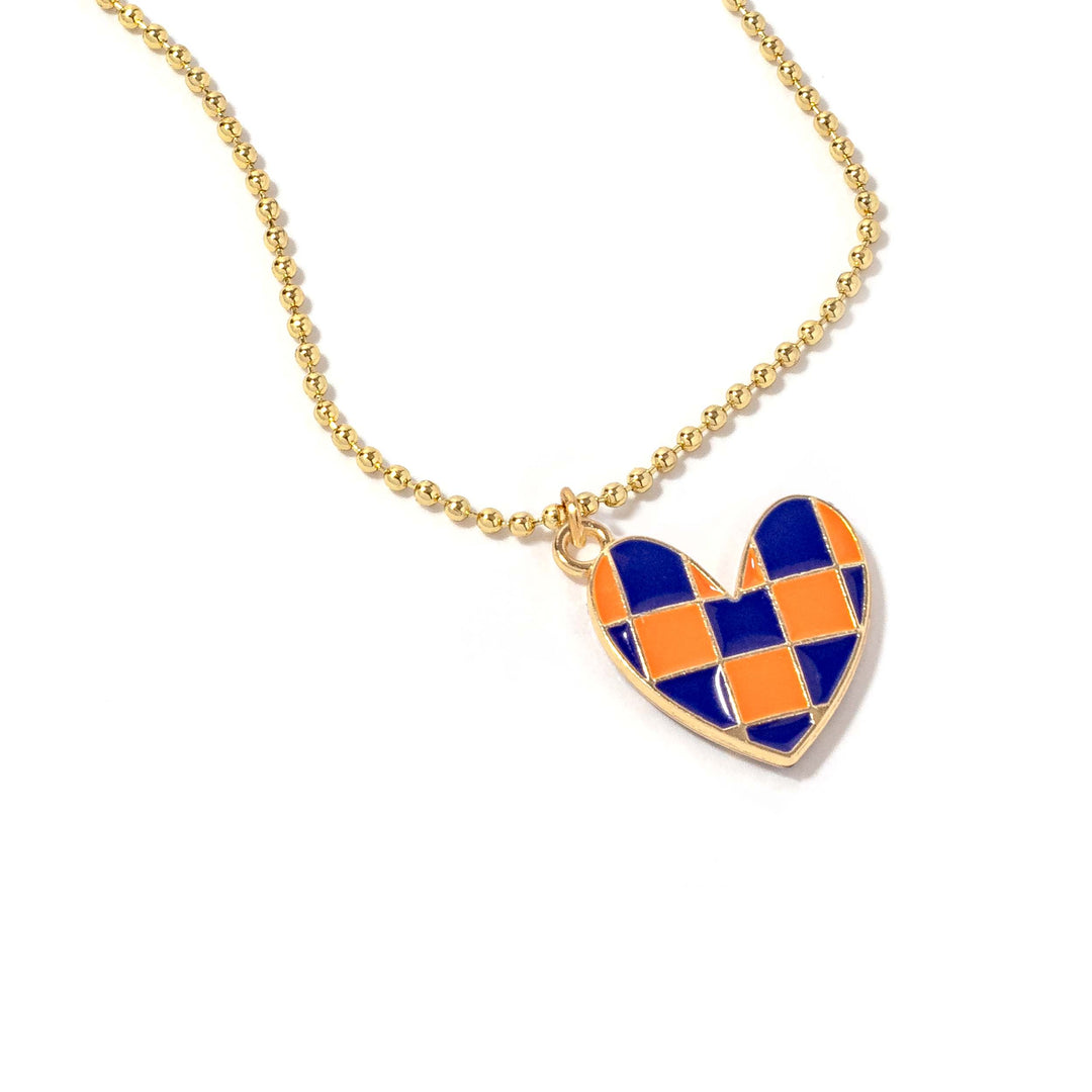 Checkered Heart Doug Necklace - Erimish