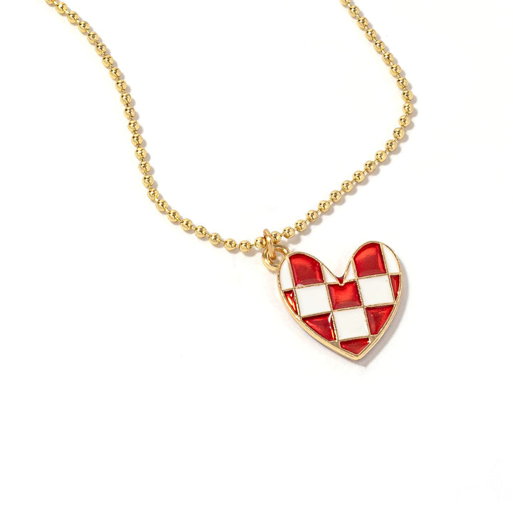 Checkered Heart Ron Necklace - Erimish