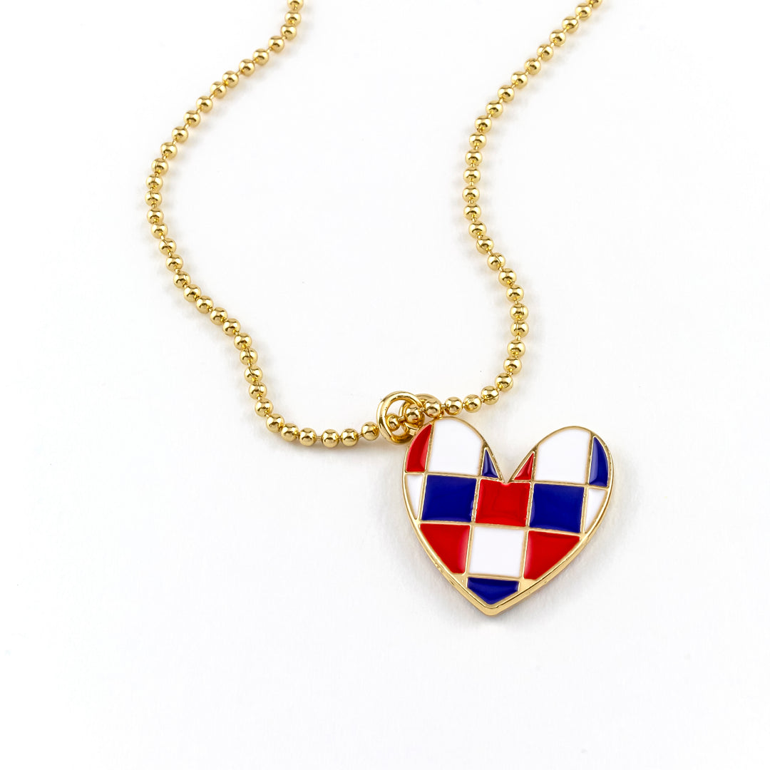 Checkered Heart Seneca Necklace