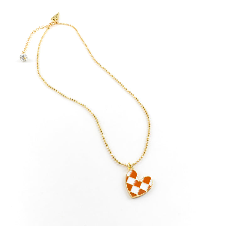 Checkered Heart Walter Necklace