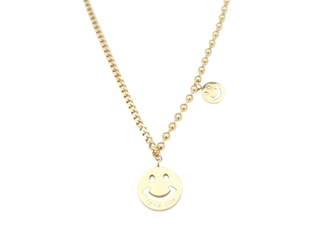 Double Smile Necklace Gold