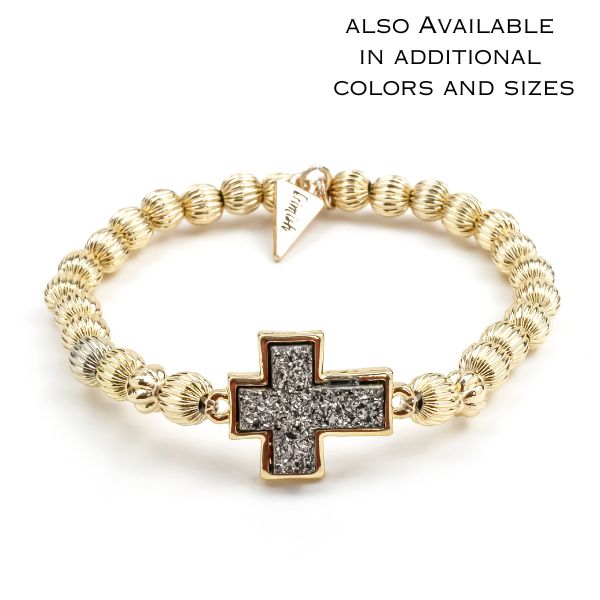 Druzy Cross Bracelet