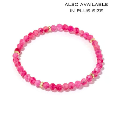 14k Gold Filled Red Vein Gemstone Bracelet 4mm