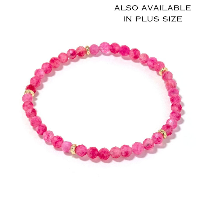 14k Gold Filled Red Vein Gemstone Bracelet 4mm