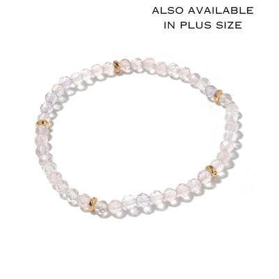 14k Gold Filled Rose Quartz Gemstone Bracelet 4mm