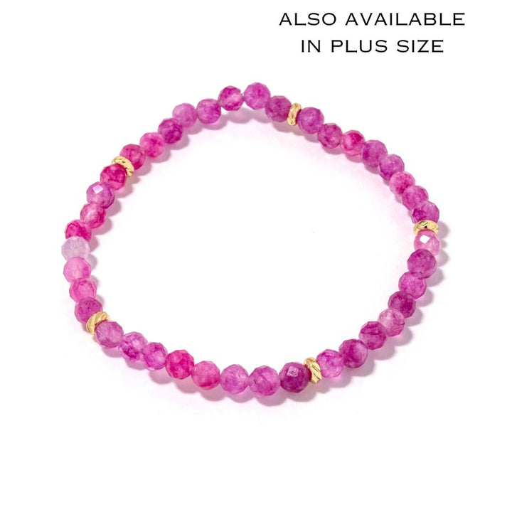14k Gold Filled Thunderbolt Quartz Gemstone Bracelet 4mm