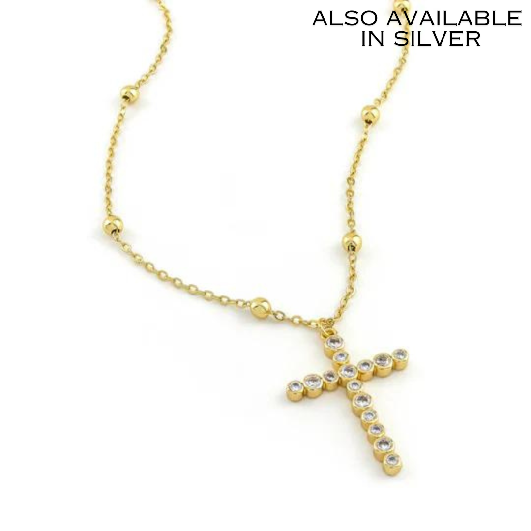 Bezel Cross Necklace – Erimish