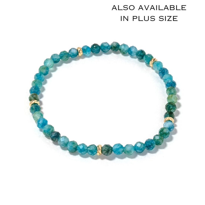 14k Gold Filled Blue Phosphate Gemstone Bracelet 4mm