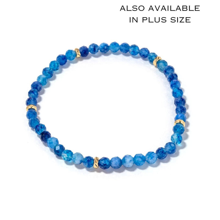 14k Gold Filled Blue Quartz Gemstone Bracelet 4mm
