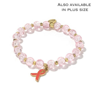 Breast Cancer Pink Ribbon Bracelet