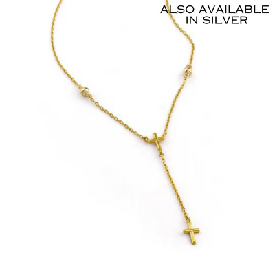 Cross Drop Necklace
