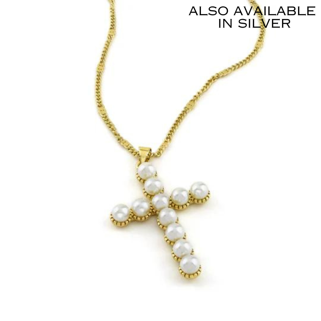 Pearl Cross Necklace - Erimish