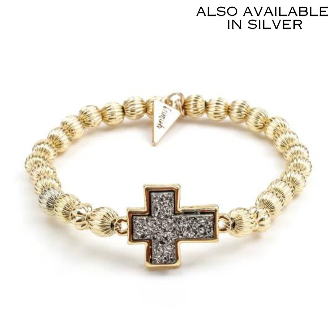 Druzy Cross Bracelet - Erimish