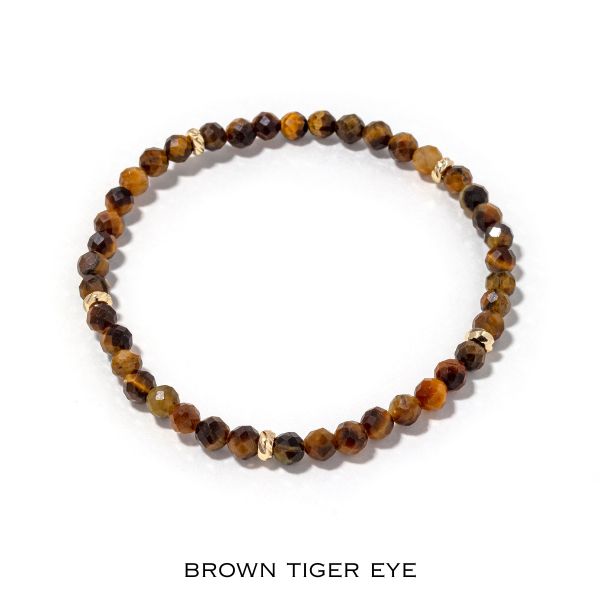 14k Gold Filled Gemstone Bracelet 4mm