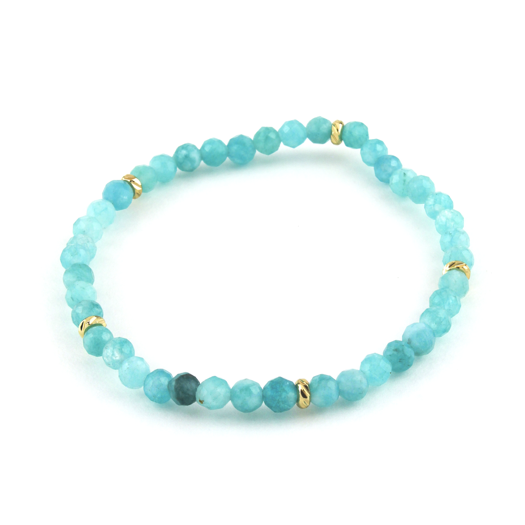 14k Gold Filled Amazonite Gemstone Bracelet 4mm - Erimish