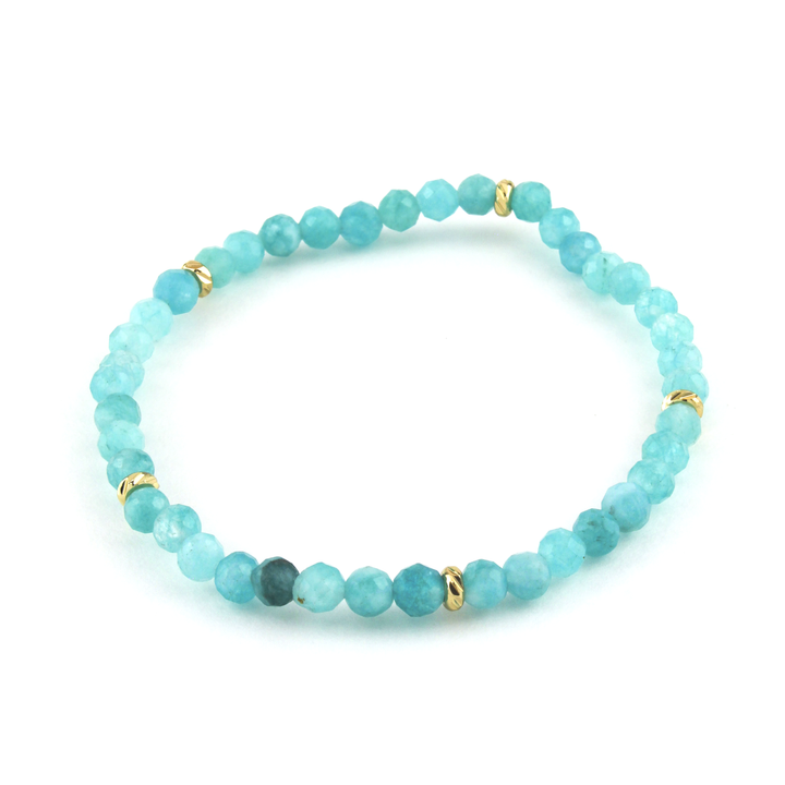 14k Gold Filled Amazonite Gemstone Bracelet 4mm - Erimish