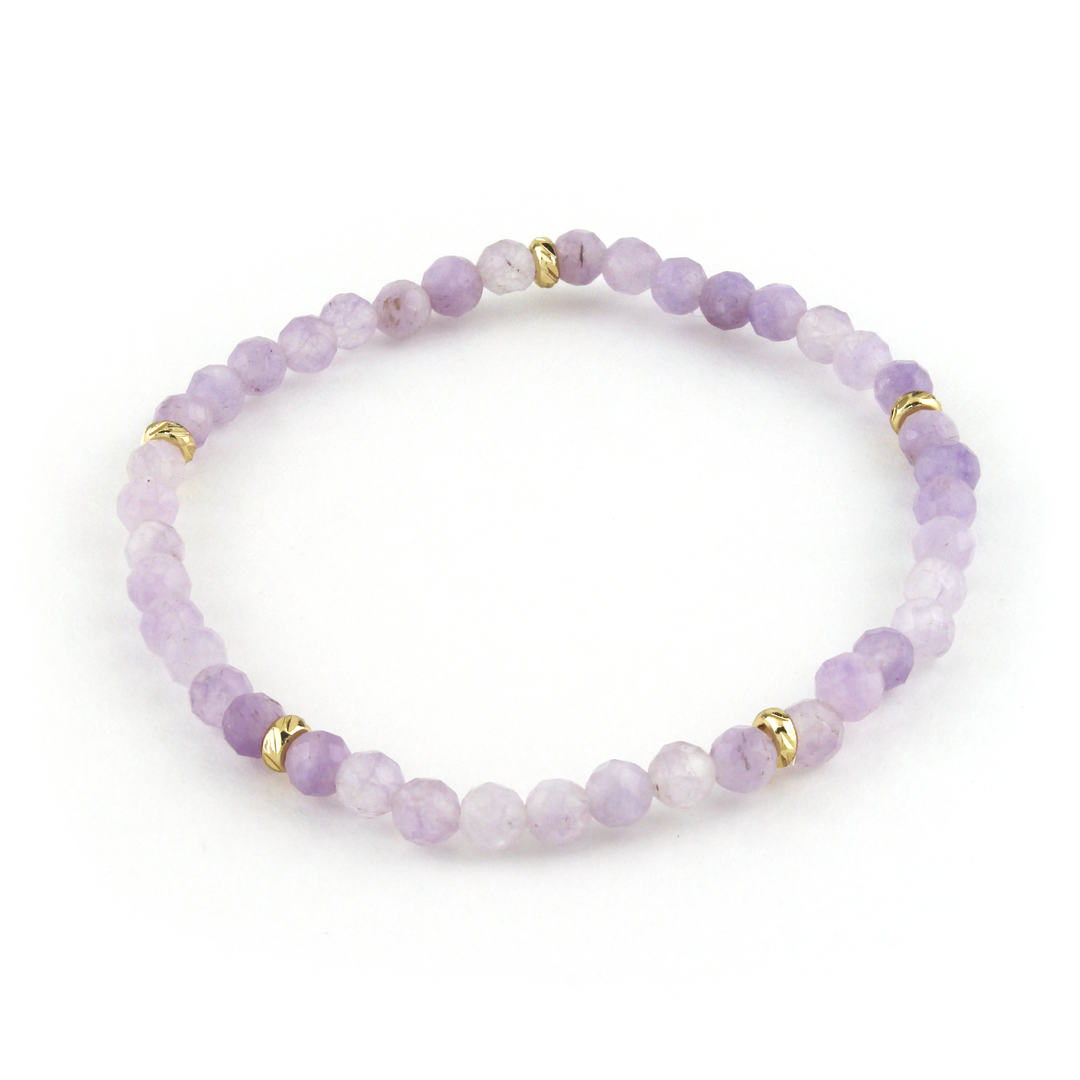 14k Gold Filled Amethyst Gemstone Bracelet 4mm - Erimish
