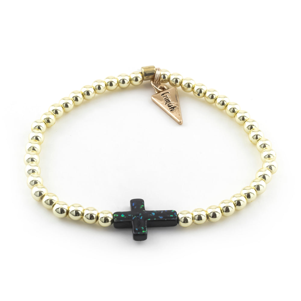 Asher Cross Bracelet Black - Erimish