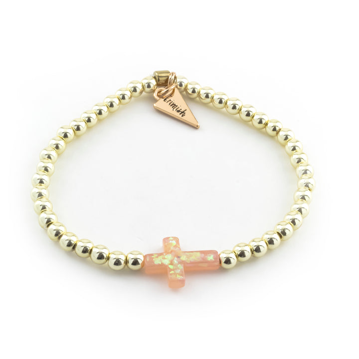 Asher Cross Bracelet Champagne