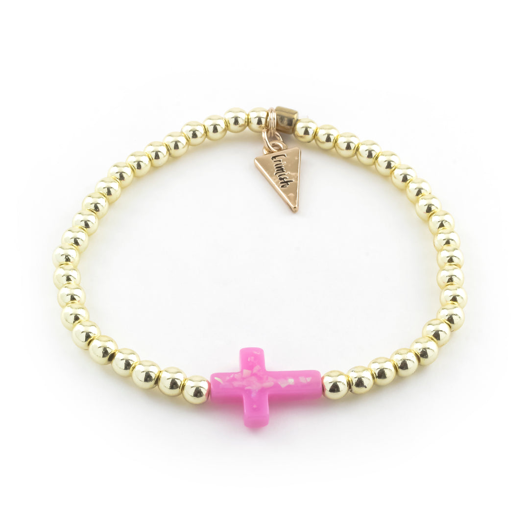 Asher Cross Bracelet Pink