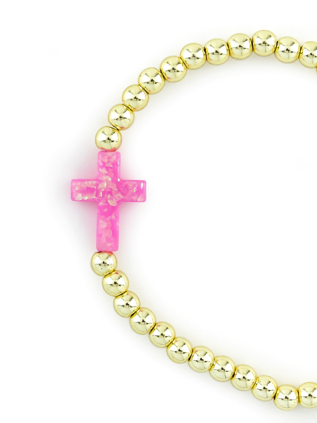 Asher Cross Bracelet Pink