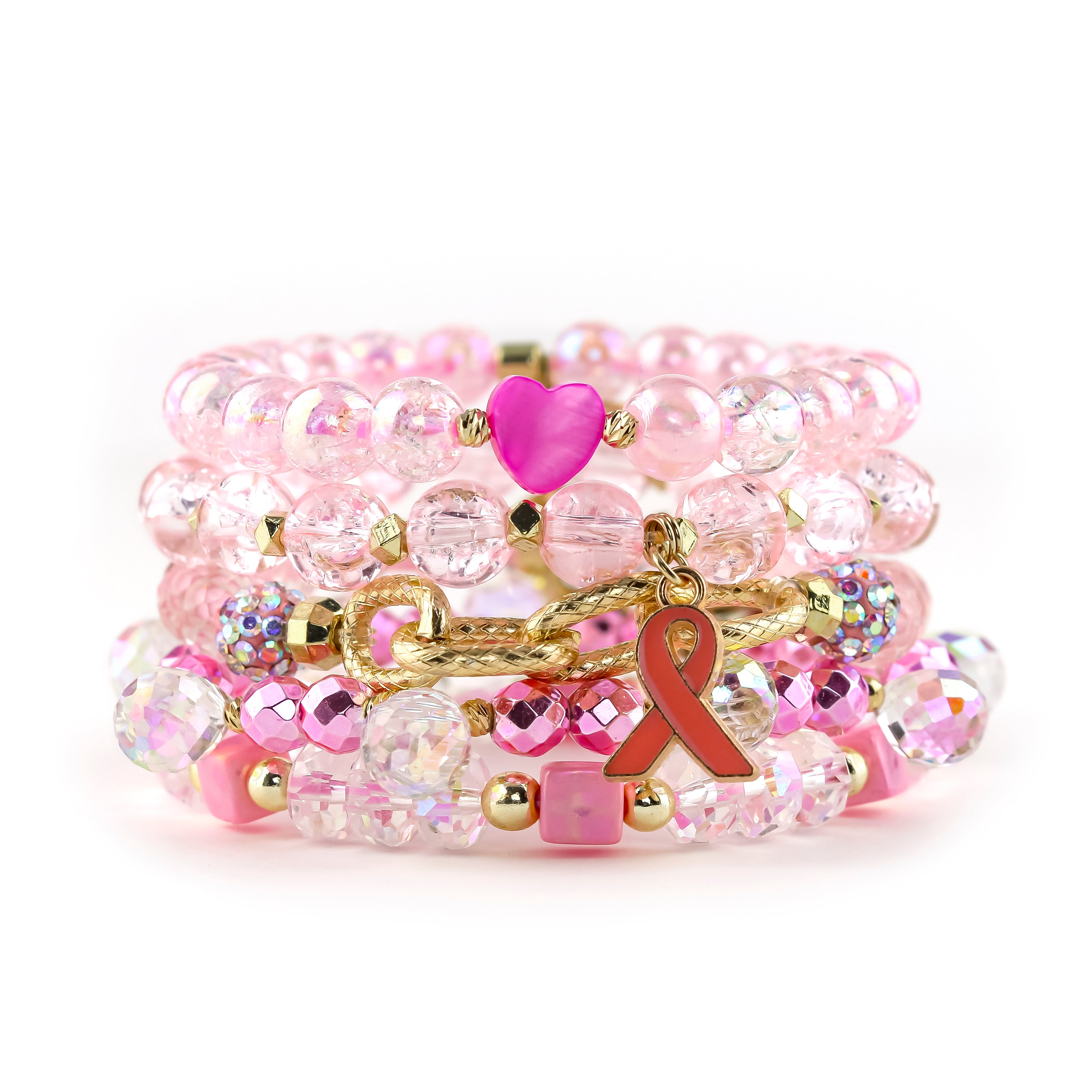 Plus Size Breast Cancer Heart Stack
