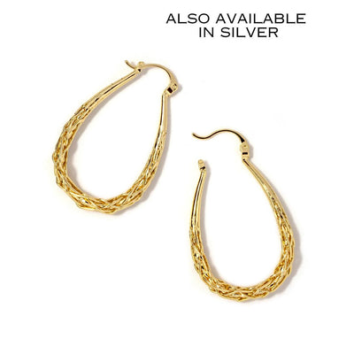 Basketweave Hoop Earrings