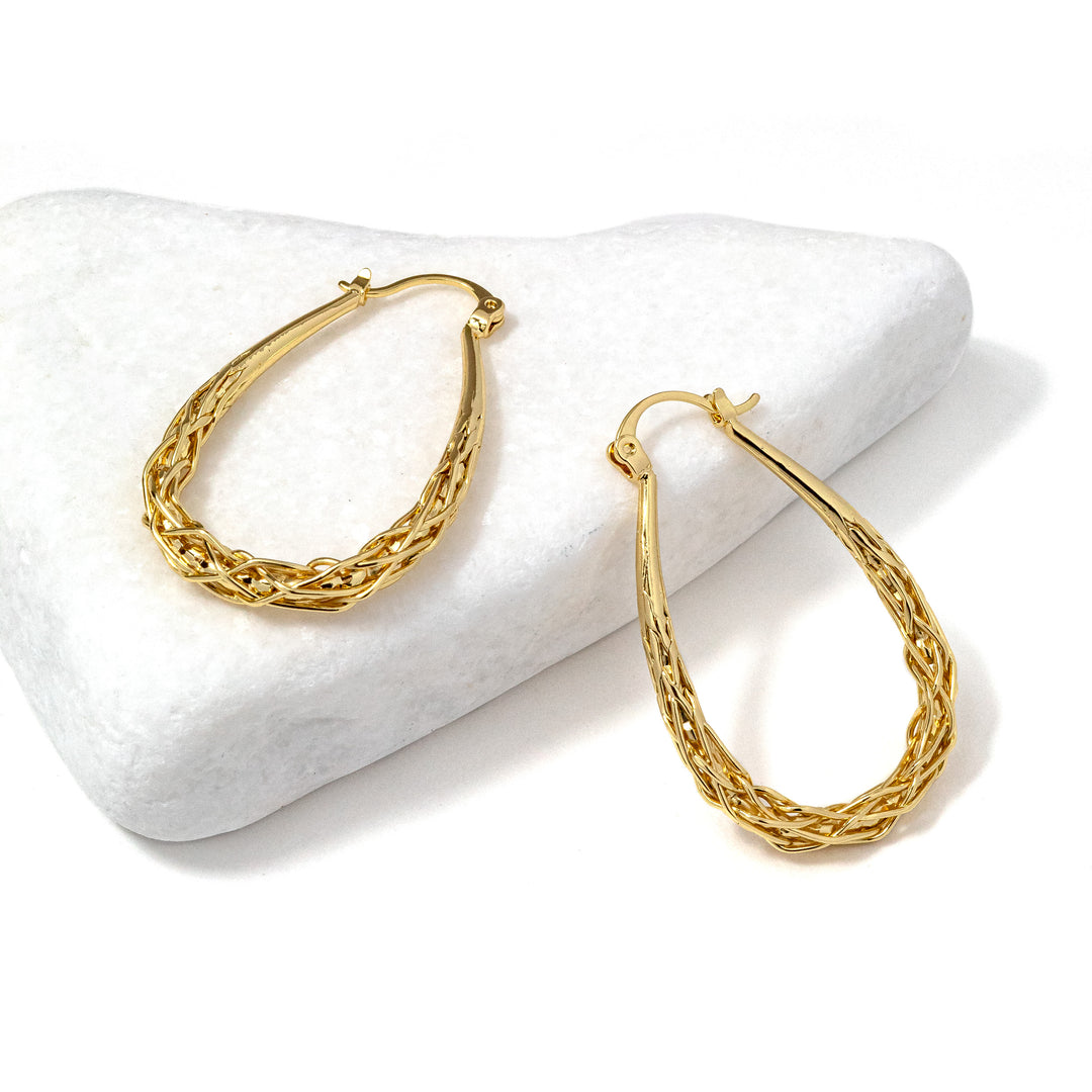 Basketweave Hoop Earrings