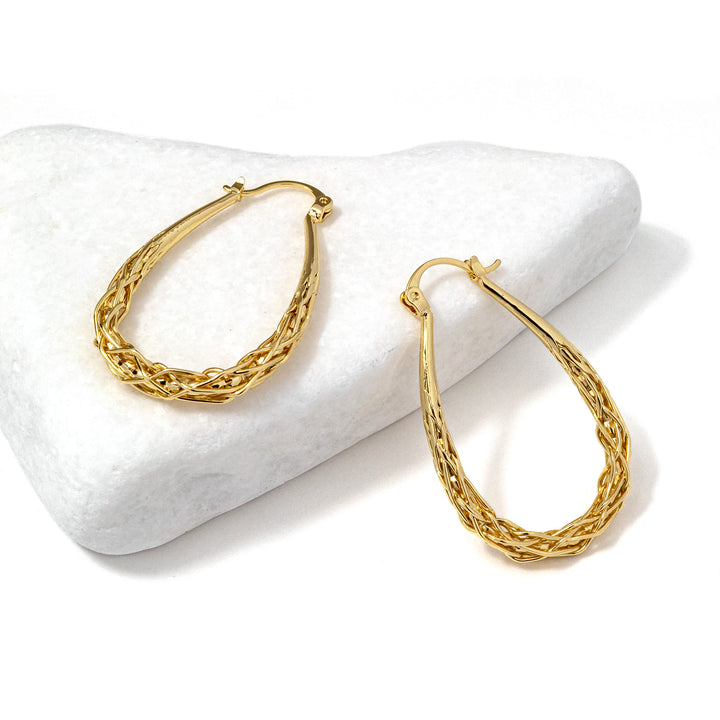 Basketweave Hoop Earrings