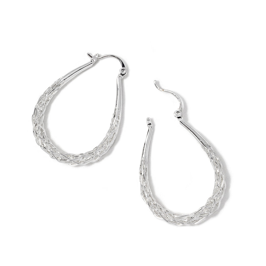 Basketweave Hoop Earrings