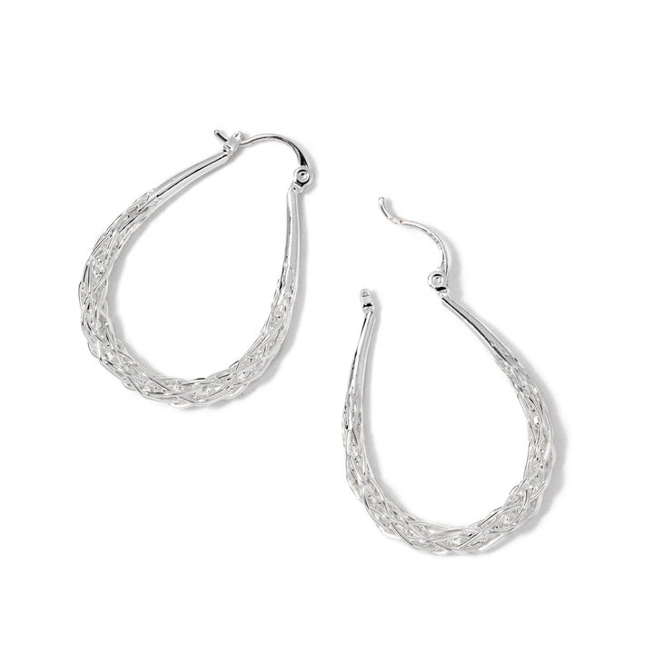 Basketweave Hoop Earrings
