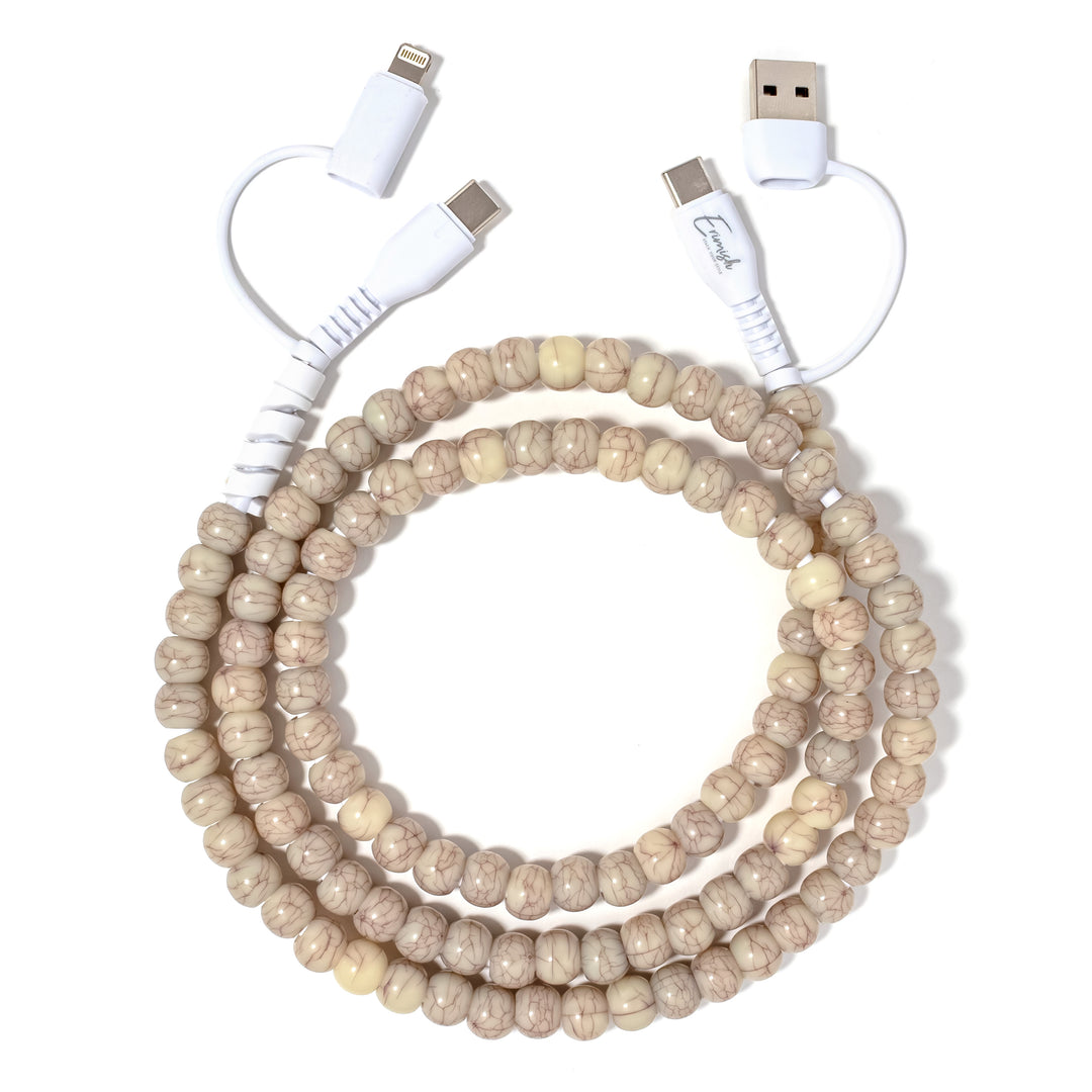Beaded Phone Charger Asher Neutral